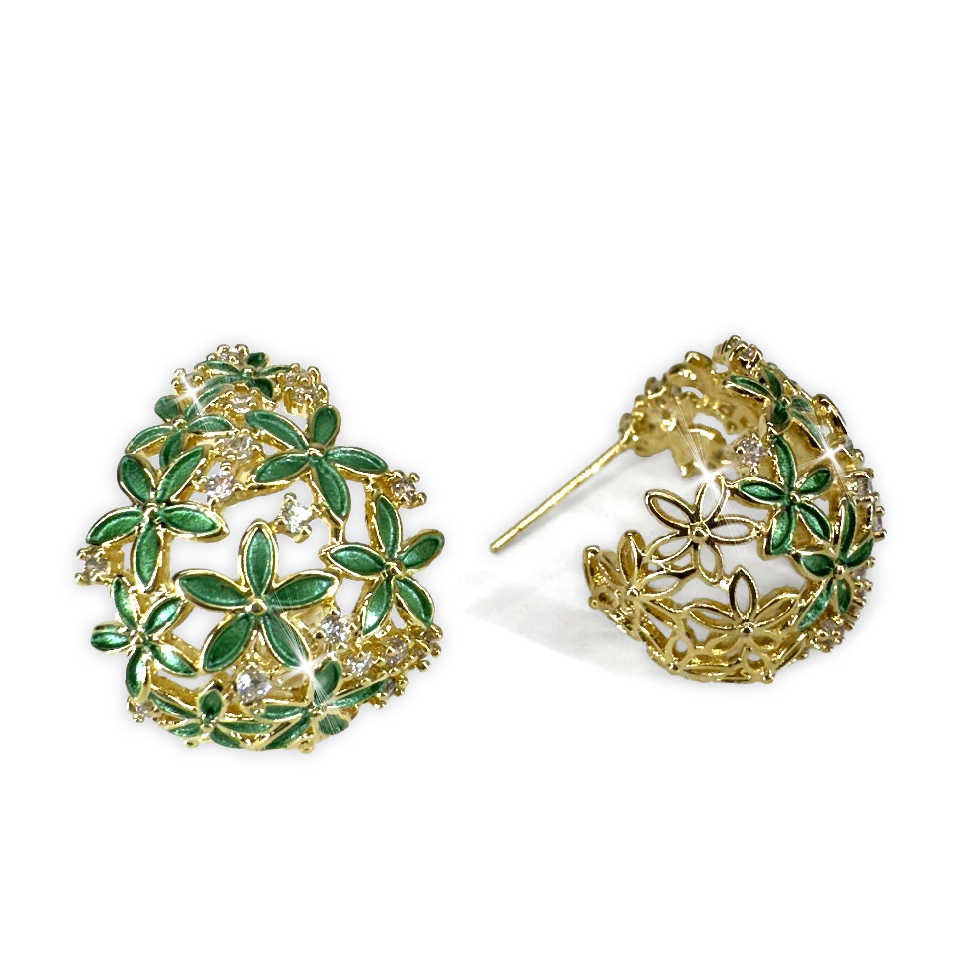 EARRING FLOWER CLUSTER GREEN-EARRINGS- Simply Simpson's Boutique is a Women's Online Fashion Boutique Located in Jupiter, Florida