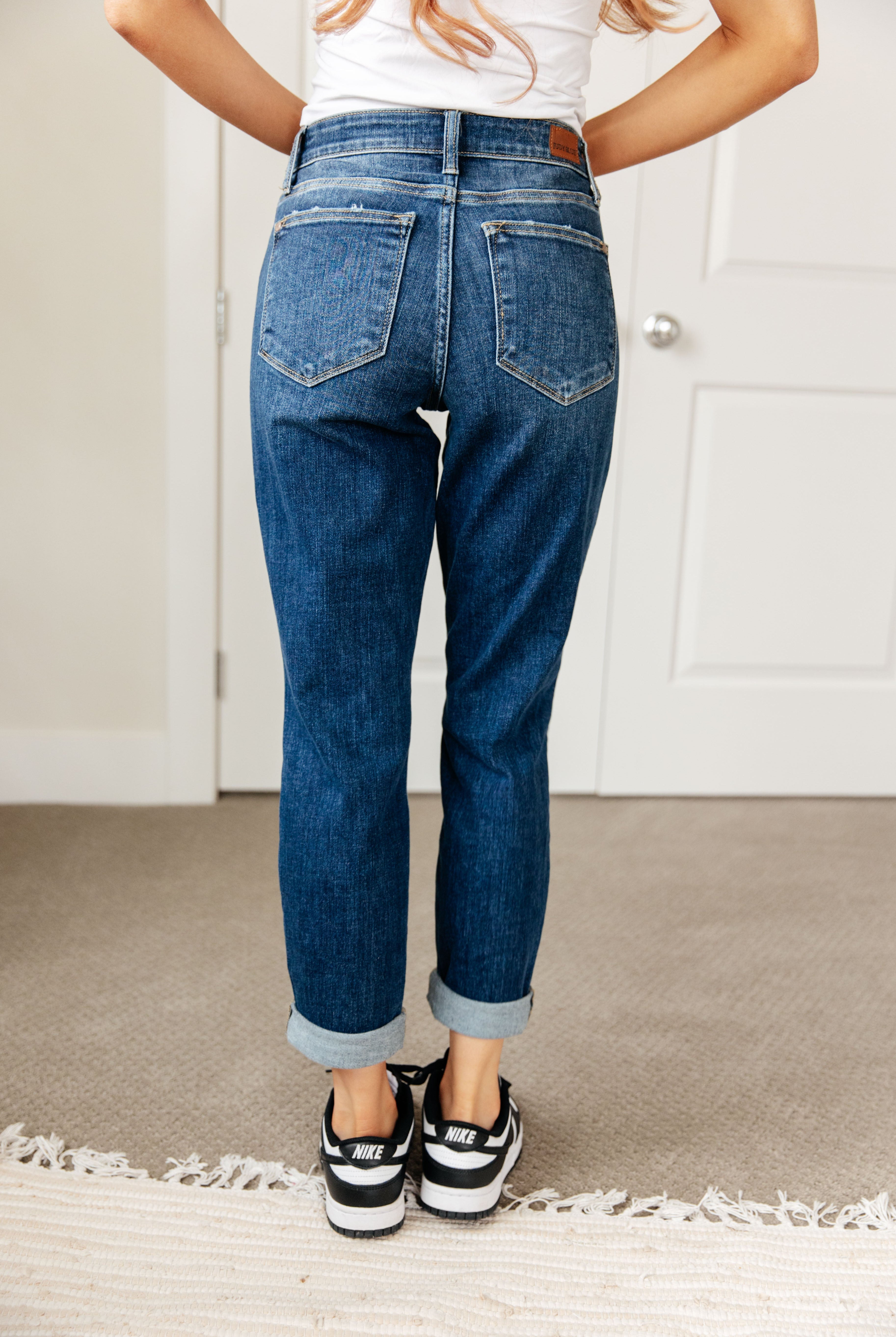 London Midrise Cuffed Boyfriend Jeans-Jeans- Simply Simpson's Boutique is a Women's Online Fashion Boutique Located in Jupiter, Florida