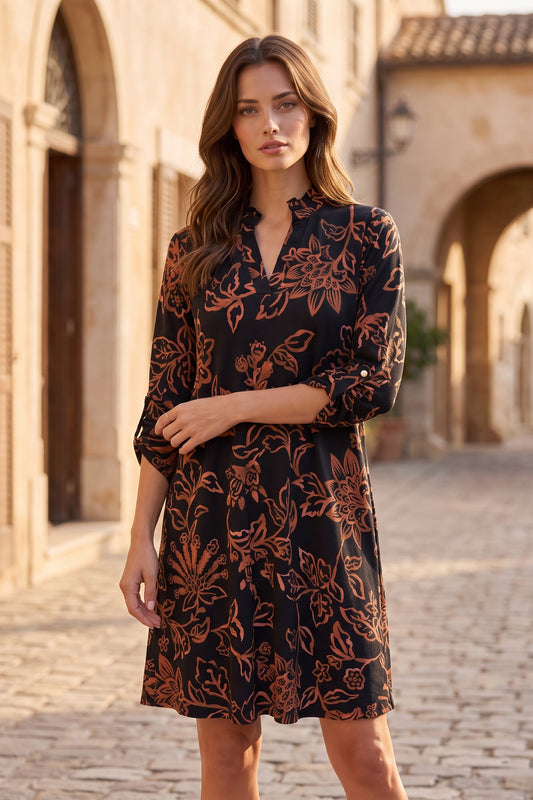 Dear Scarlett Midnight Botanical Lizzy Dress-240 Dresses- Simply Simpson's Boutique is a Women's Online Fashion Boutique Located in Jupiter, Florida