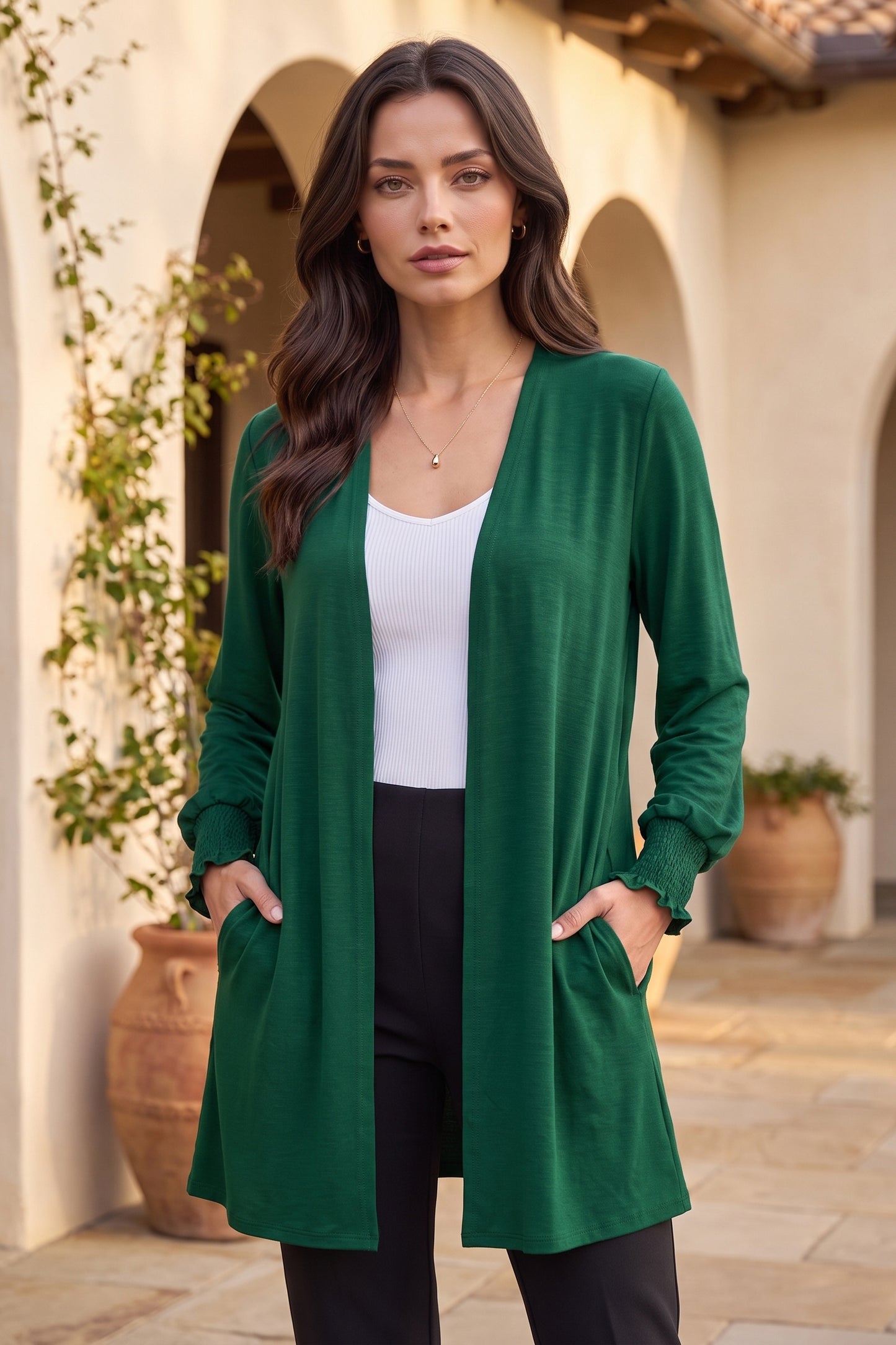 Dear Scarlett Smocked Sleeve Lizzy Cardigan