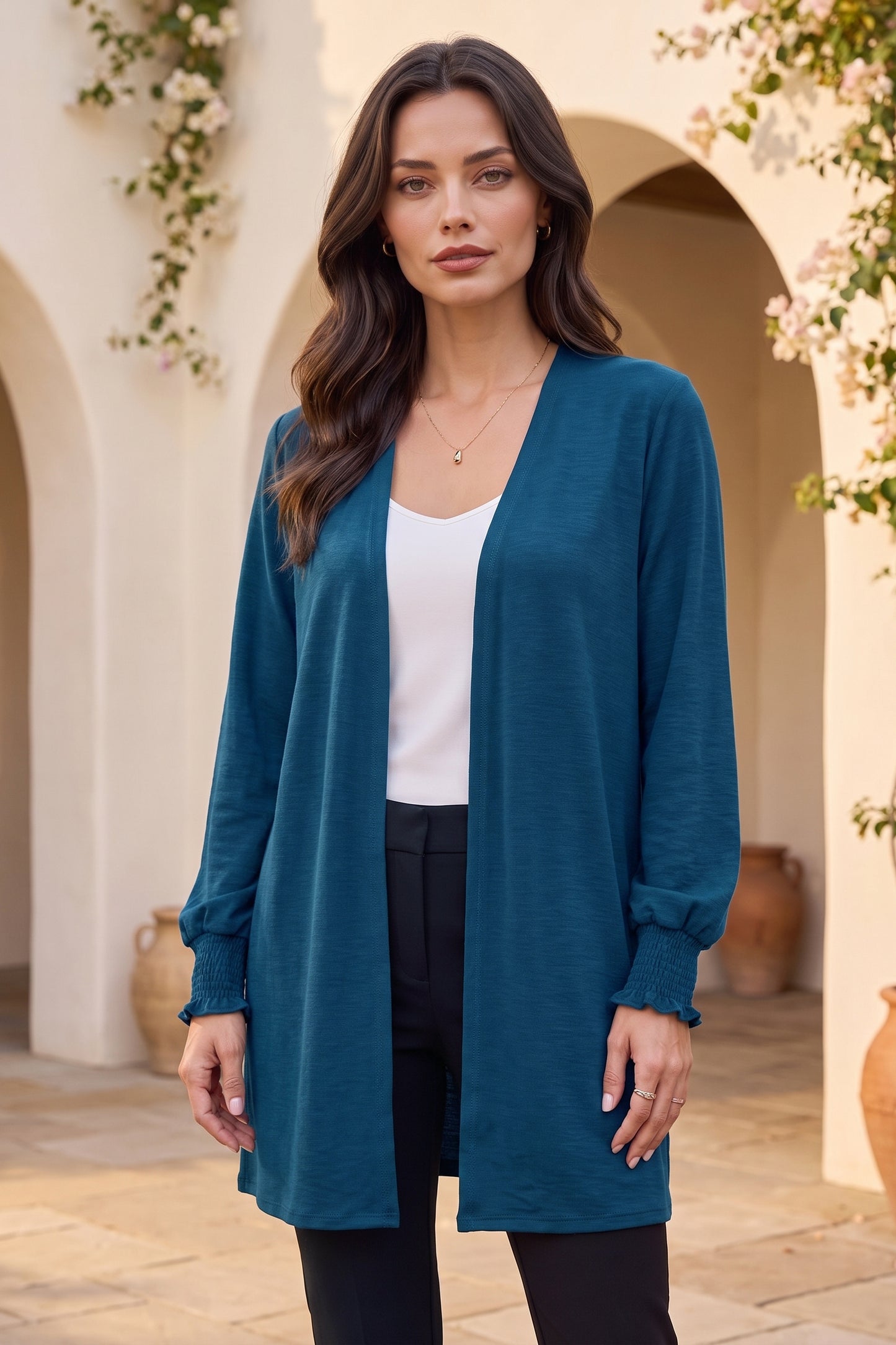 Dear Scarlett Smocked Sleeve Lizzy Cardigan