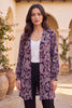 Dear Scarlett Plum Paisley Smocked Sleeve Cardigan-180 Outerwear- Simply Simpson's Boutique is a Women's Online Fashion Boutique Located in Jupiter, Florida