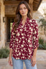 Dear Scarlett Burgundy Blossom Lizzy-110 Long Sleeves- Simply Simpson's Boutique is a Women's Online Fashion Boutique Located in Jupiter, Florida