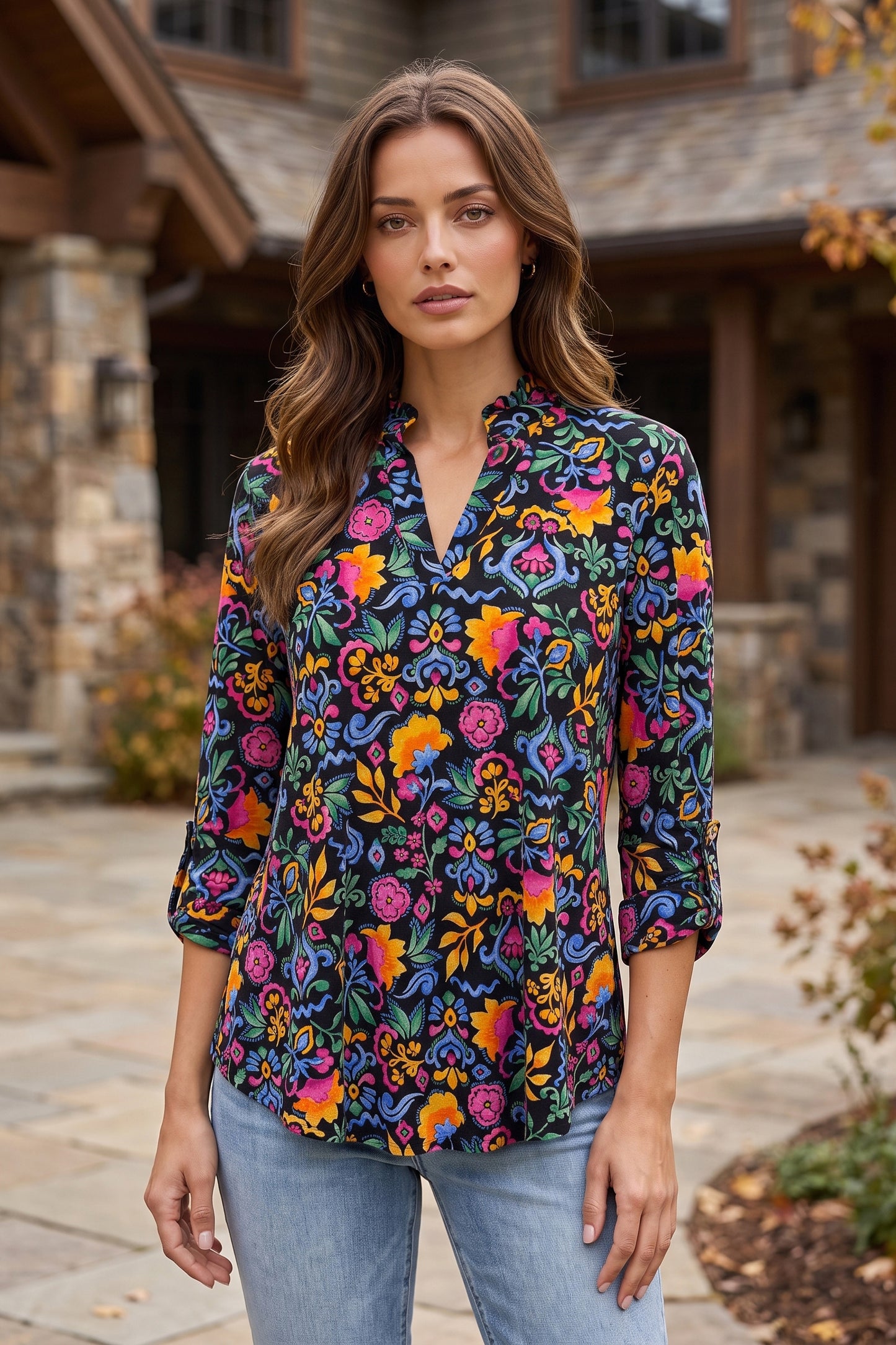 Dear Scarlett Midnight Fiesta Lizzy-110 Long Sleeves- Simply Simpson's Boutique is a Women's Online Fashion Boutique Located in Jupiter, Florida