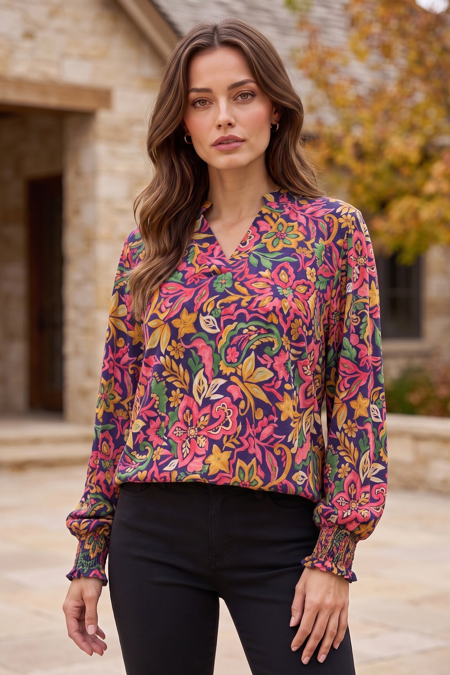 Dear Scarlett Fall in Love Smocked Sleeve Lizzy