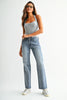 Mica Denim High Rise Straight Loose Fit Embroidered-200 Jeans- Simply Simpson's Boutique is a Women's Online Fashion Boutique Located in Jupiter, Florida