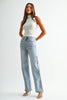 Mica Denim High Rise Wide Embellished Side Panel-200 Jeans- Simply Simpson's Boutique is a Women's Online Fashion Boutique Located in Jupiter, Florida