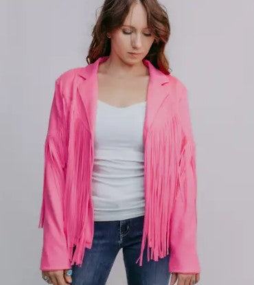 Deluxe Fringe Vegan Suede Jacket-180 Outerwear/Jackets- Simply Simpson's Boutique is a Women's Online Fashion Boutique Located in Jupiter, Florida