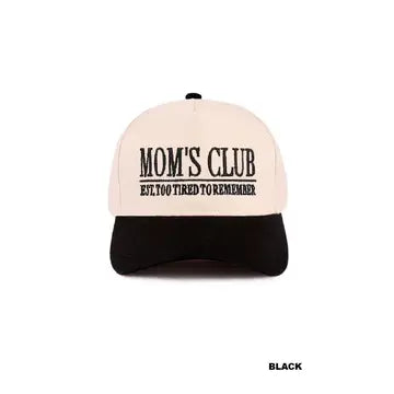 Mom's Club Two Tone Canvas Cotton Cap-270 Accessories- Simply Simpson's Boutique is a Women's Online Fashion Boutique Located in Jupiter, Florida