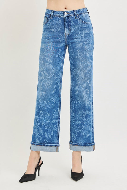Risen Secret Garden Straight Leg Jeans-200 Jeans- Simply Simpson's Boutique is a Women's Online Fashion Boutique Located in Jupiter, Florida