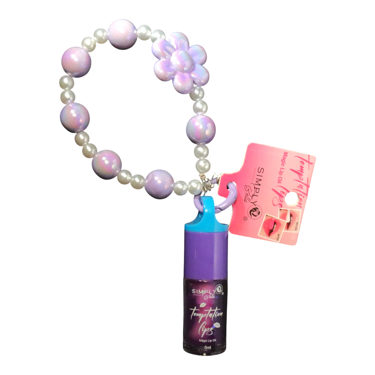 Temptation Lips – Magic Lip Oil with Beaded Bracelet-300 Bath/Beauty- Simply Simpson's Boutique is a Women's Online Fashion Boutique Located in Jupiter, Florida