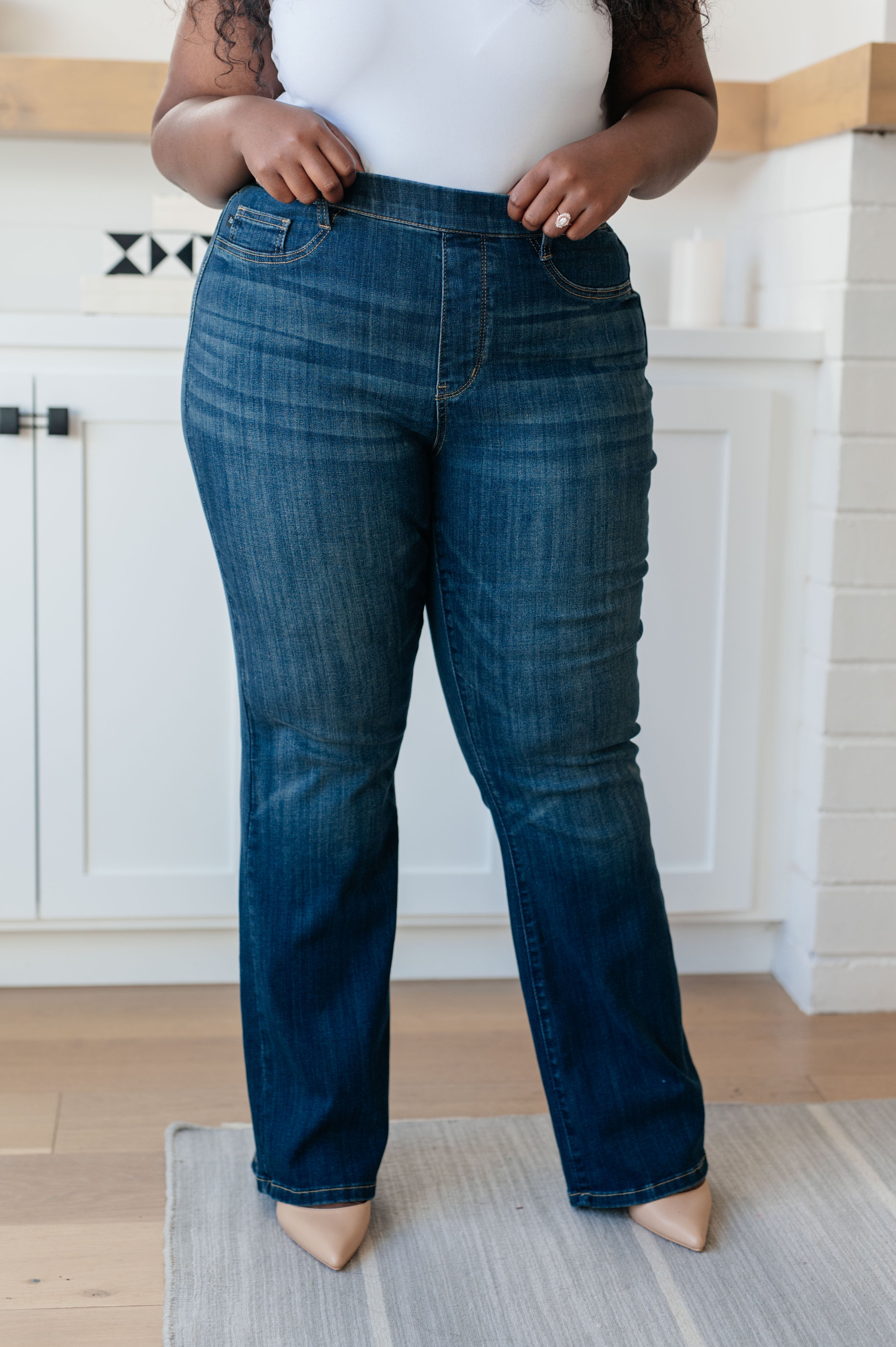 Ricki High Rise Pull On Slim Bootcut Jeans-Pants- Simply Simpson's Boutique is a Women's Online Fashion Boutique Located in Jupiter, Florida