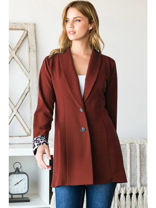 Rust and Roar Blazer-180 Outerwear- Simply Simpson's Boutique is a Women's Online Fashion Boutique Located in Jupiter, Florida