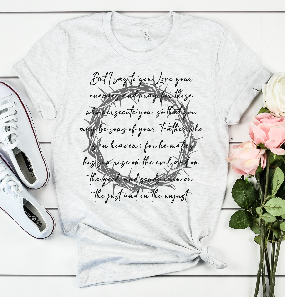 But I Say To You, Love Your Enemies Graphic Tee-Graphic Tee- Simply Simpson's Boutique is a Women's Online Fashion Boutique Located in Jupiter, Florida