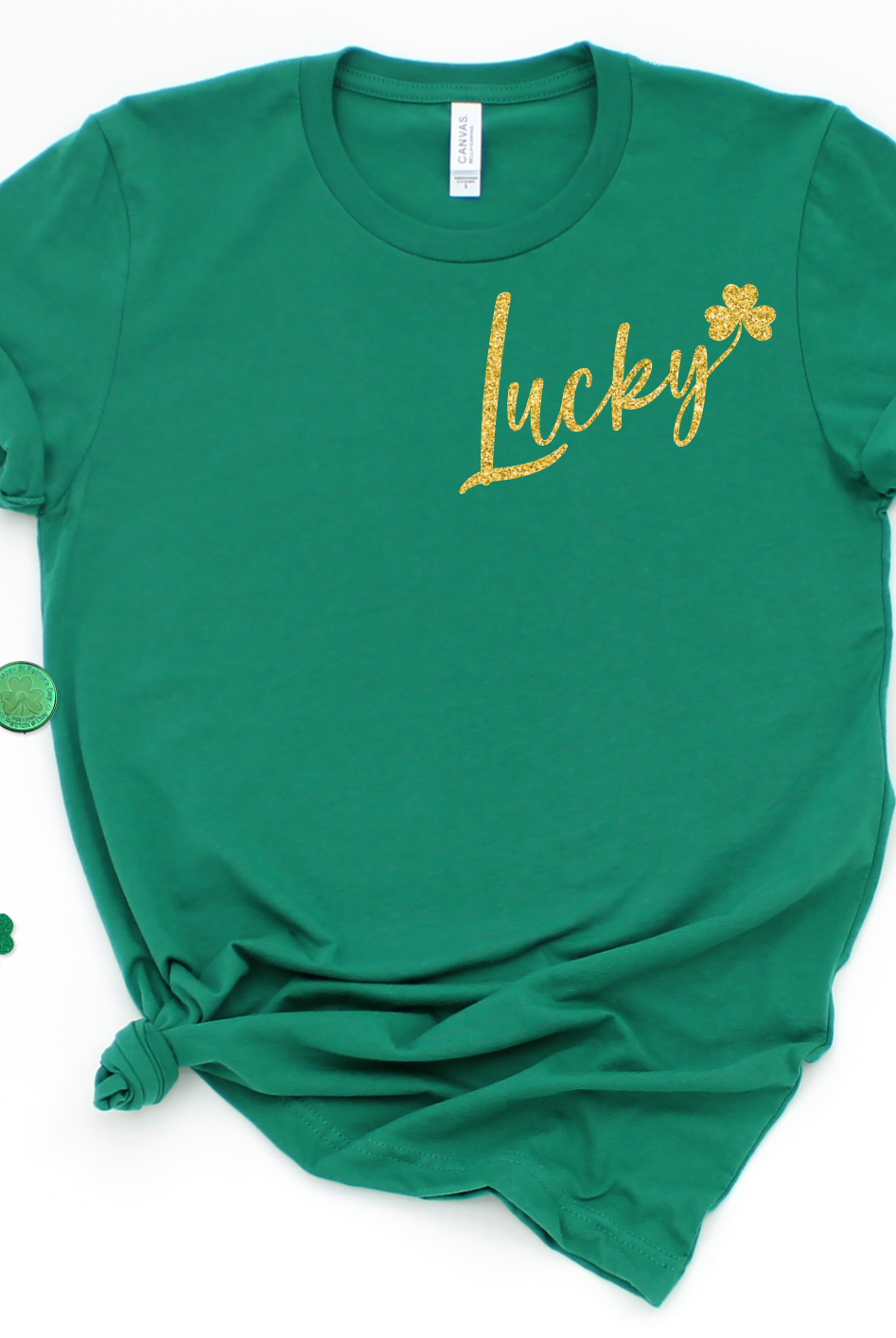 Lucky Glitter Puff-Graphic Tee- Simply Simpson's Boutique is a Women's Online Fashion Boutique Located in Jupiter, Florida