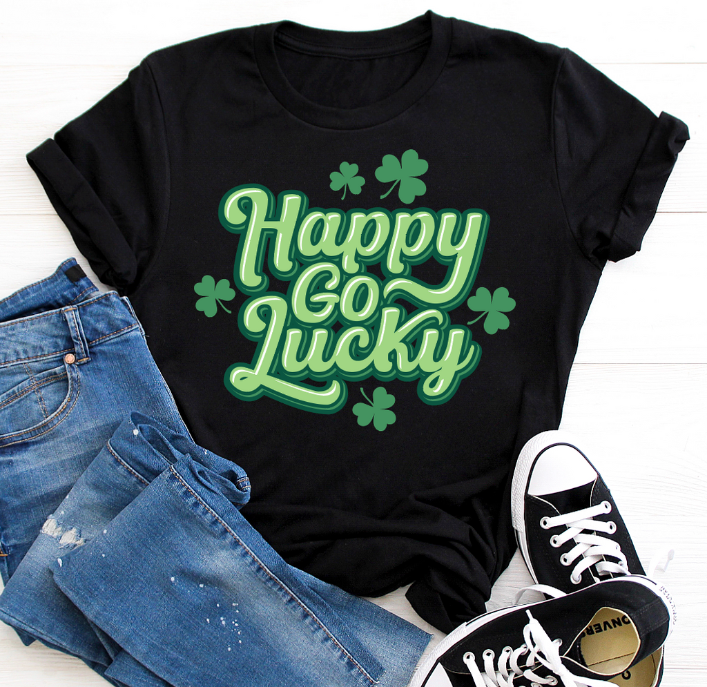Happy Go Lucky-Graphic Tee- Simply Simpson's Boutique is a Women's Online Fashion Boutique Located in Jupiter, Florida