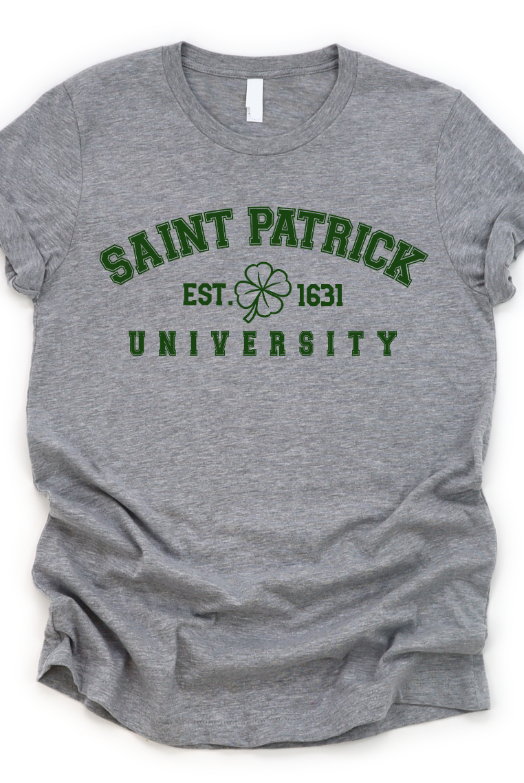 Saint Patrick University-Graphic Tee- Simply Simpson's Boutique is a Women's Online Fashion Boutique Located in Jupiter, Florida