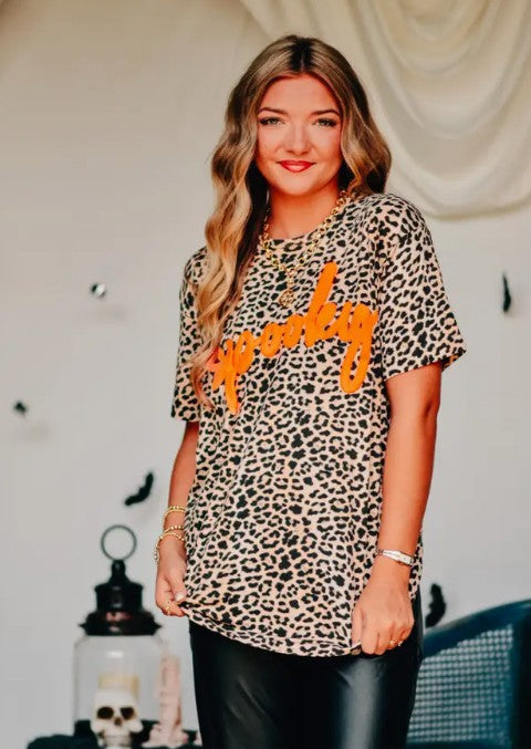Spooky Bleached Leopard Tee-140 Graphic Tees- Simply Simpson's Boutique is a Women's Online Fashion Boutique Located in Jupiter, Florida
