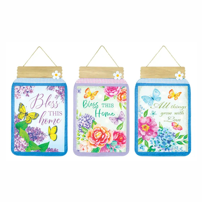 Spring Sayings Mason Jar Hanger with Led-270 Accessories- Simply Simpson's Boutique is a Women's Online Fashion Boutique Located in Jupiter, Florida