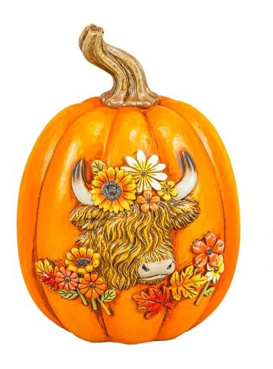 Fall Foliage Highland Cow Pumpkin