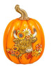Fall Foliage Highland Cow Pumpkin