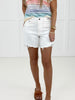 Judy Blue Coastal Classic White Relaxed Shorts w/ Cell Phone Back Pocket-190 Skirts/Shorts- Simply Simpson's Boutique is a Women's Online Fashion Boutique Located in Jupiter, Florida