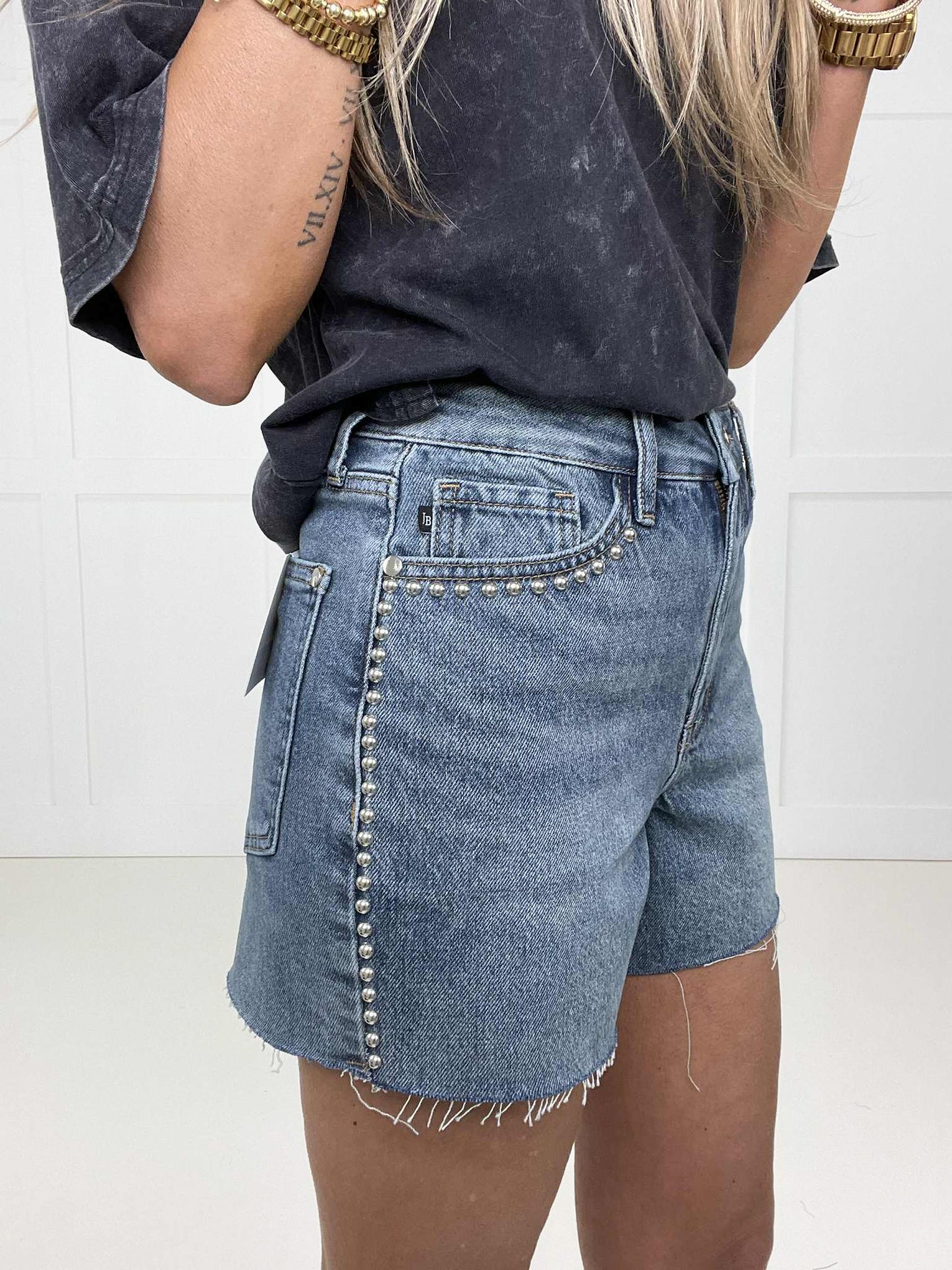 Judy Blue Main Character Studded Shorts-190 Skirts/Shorts- Simply Simpson's Boutique is a Women's Online Fashion Boutique Located in Jupiter, Florida