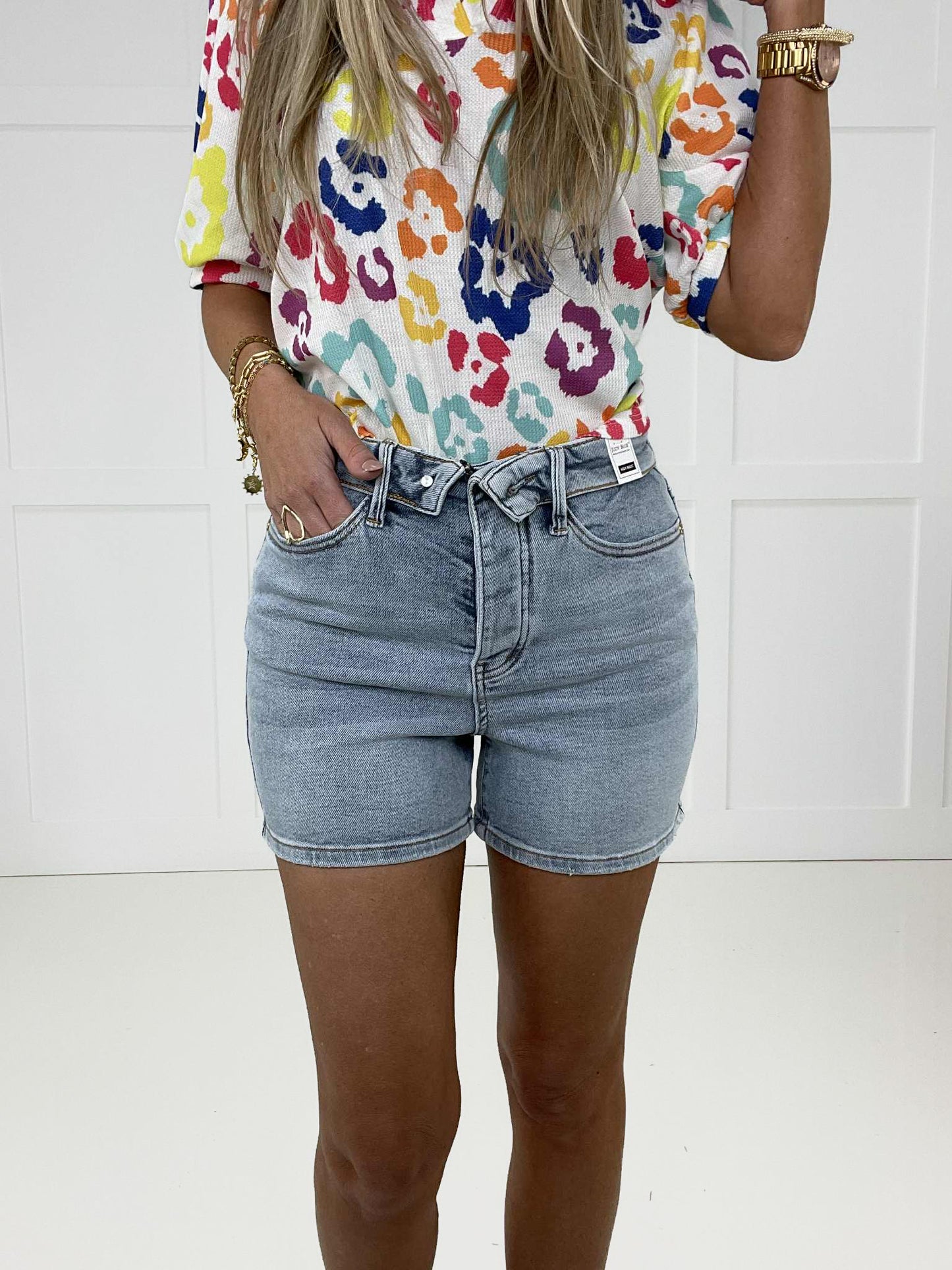 Judy Blue Flip Side Button Fly Shorts-190 Skirts/Shorts- Simply Simpson's Boutique is a Women's Online Fashion Boutique Located in Jupiter, Florida