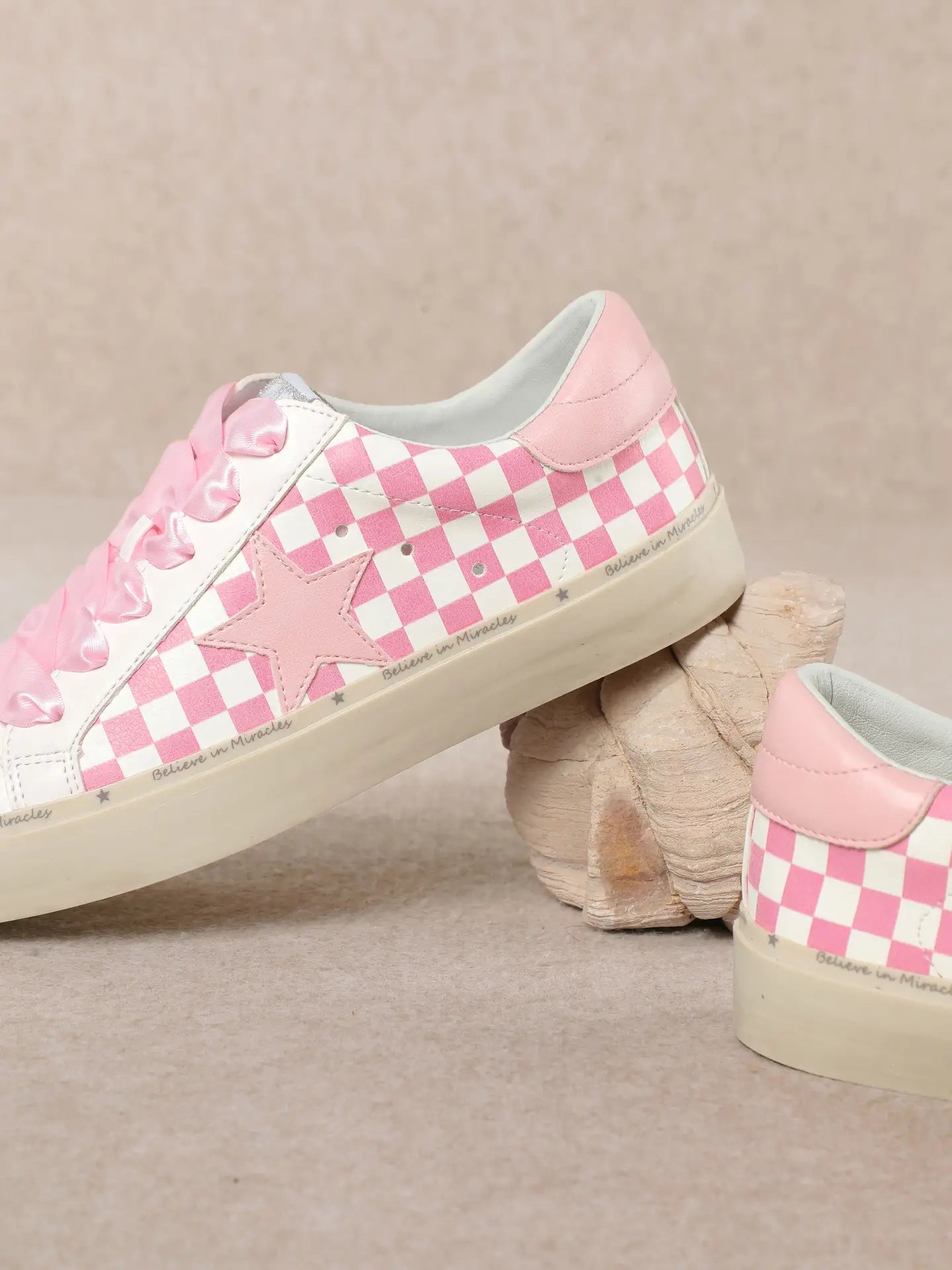 Pink Checkmate Superstar Sneakers-260 Shoes- Simply Simpson's Boutique is a Women's Online Fashion Boutique Located in Jupiter, Florida