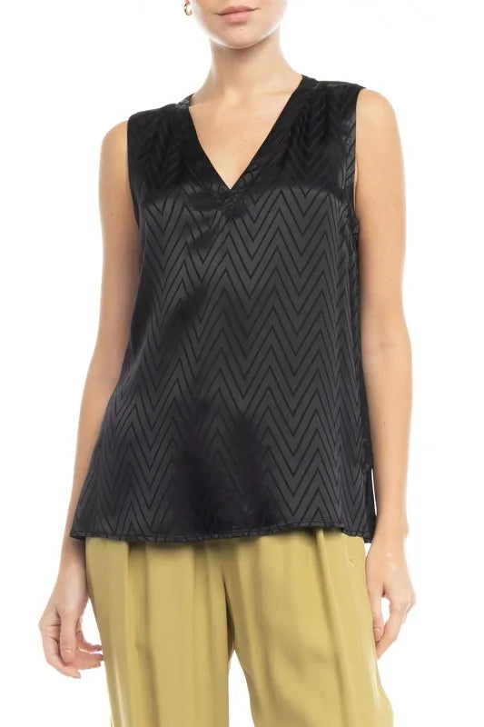 Black Sleeveless V-Neck Blouse- Simply Simpson's Boutique is a Women's Online Fashion Boutique Located in Jupiter, Florida