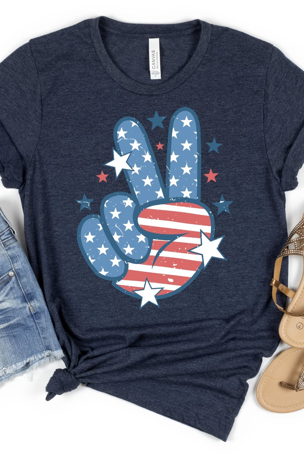 Americana Peace Hand-Graphic Tee- Simply Simpson's Boutique is a Women's Online Fashion Boutique Located in Jupiter, Florida