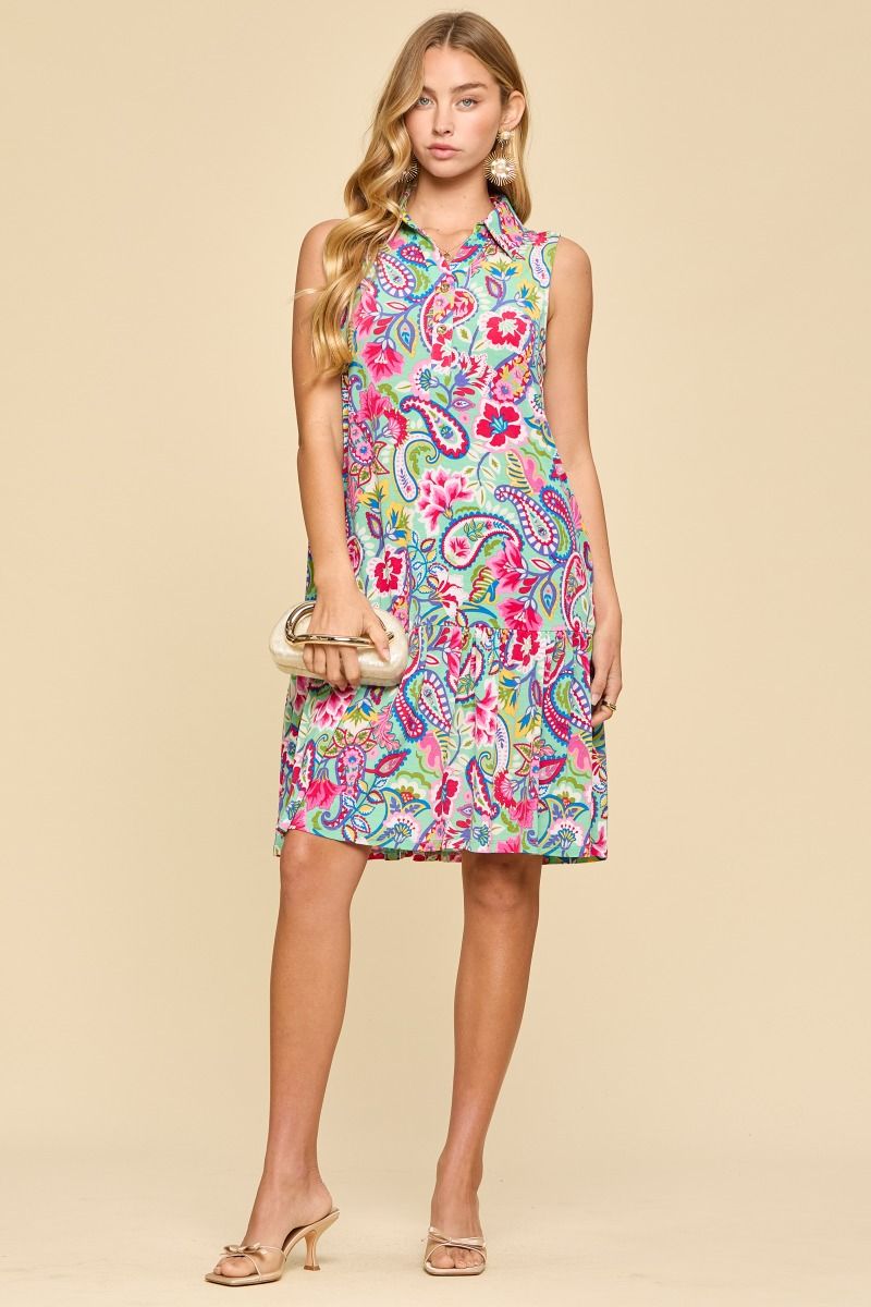 Dear Scarlett Paisley Isles Dress-240 Dresses- Simply Simpson's Boutique is a Women's Online Fashion Boutique Located in Jupiter, Florida