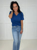 Your Basic bestie Navy V Nech Tee- Simply Simpson's Boutique is a Women's Online Fashion Boutique Located in Jupiter, Florida