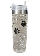 DIAMONDS IN THE RUFF TUMBLER AB WITH BLACK PAWS-TUMBLERS- Simply Simpson's Boutique is a Women's Online Fashion Boutique Located in Jupiter, Florida