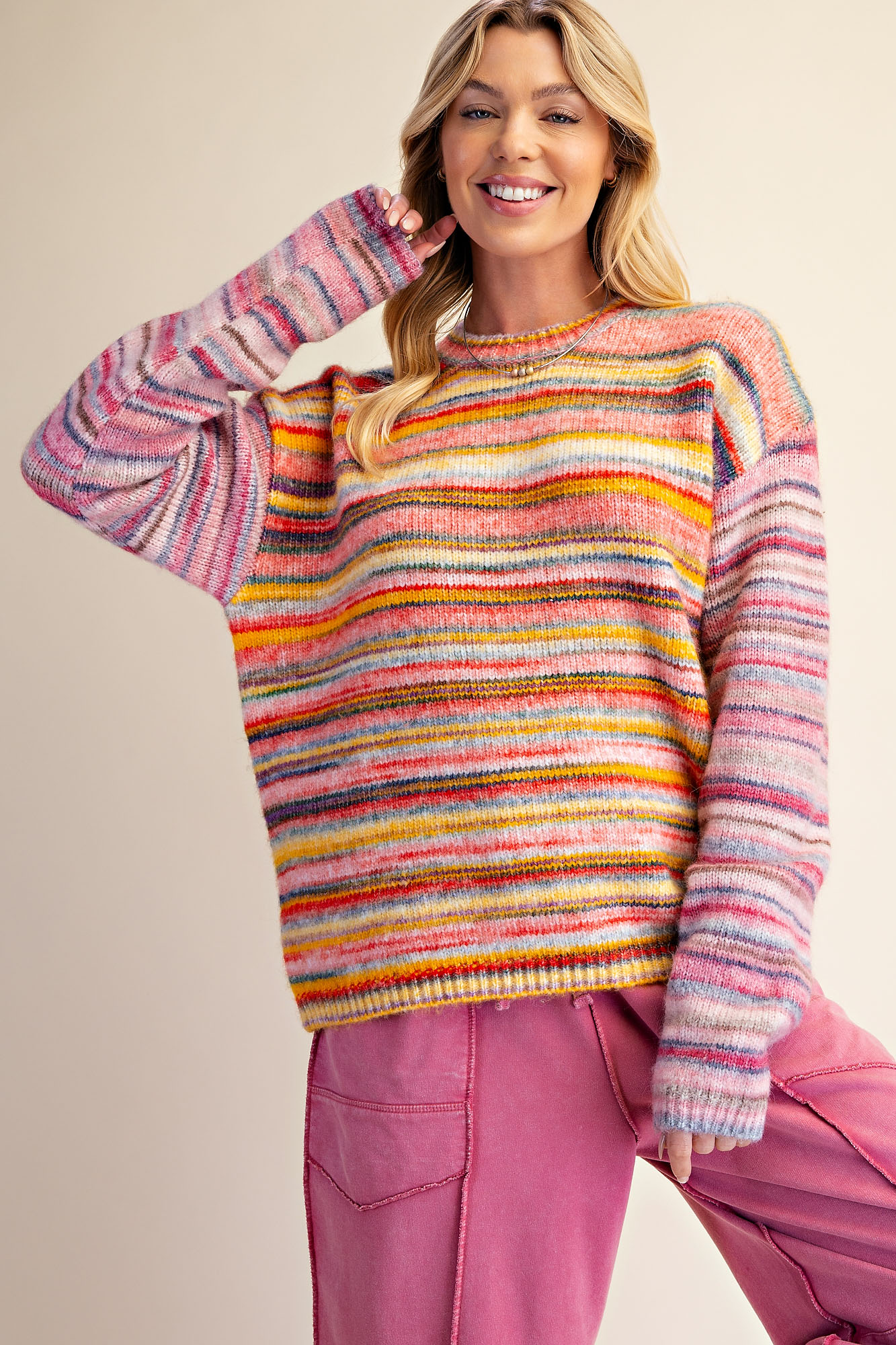 Kaleidoscope Knit Sweater-110 Long Sleeves- Simply Simpson's Boutique is a Women's Online Fashion Boutique Located in Jupiter, Florida