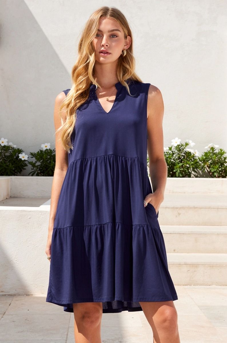 Dear Scarlett Sleeveless 3 Tier Dress-240 Dresses- Simply Simpson's Boutique is a Women's Online Fashion Boutique Located in Jupiter, Florida