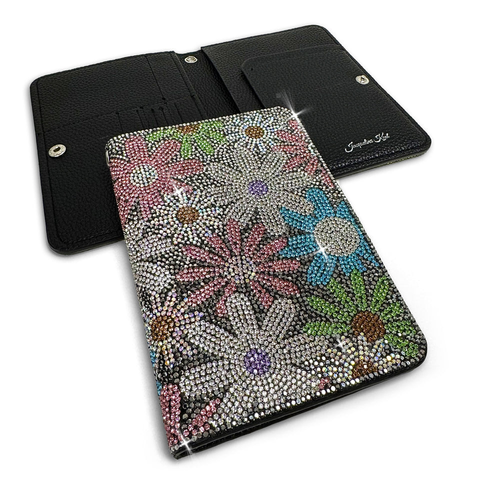 FLOWER POWER PASSPORT HOLDER HEMATITE-ACCESSORIES- Simply Simpson's Boutique is a Women's Online Fashion Boutique Located in Jupiter, Florida