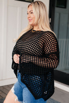 Ask Anyway Fishnet Sweater-Outerwear- Simply Simpson's Boutique is a Women's Online Fashion Boutique Located in Jupiter, Florida