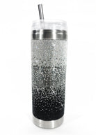 BELIEVE BLACK OMBRE DIAMOND CRYSTAL TUMBLER-TUMBLERS- Simply Simpson's Boutique is a Women's Online Fashion Boutique Located in Jupiter, Florida