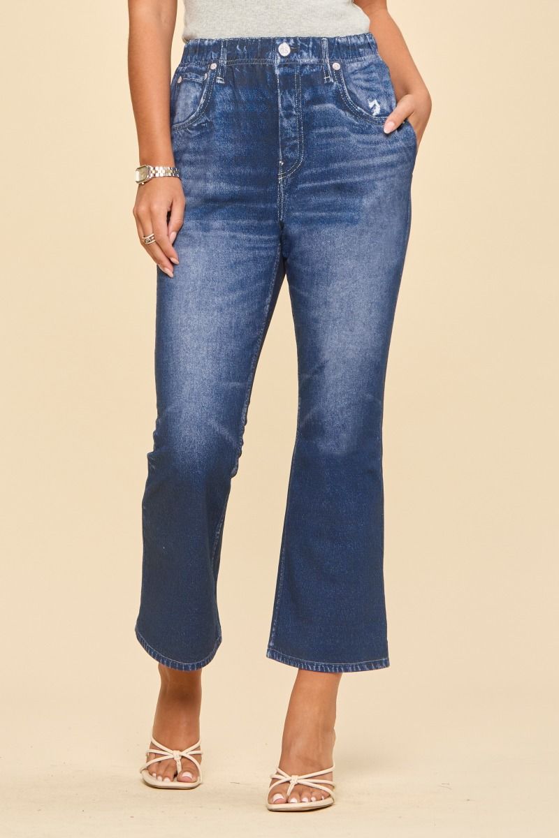 Dear Scarlett Dark Denim Kick Flare Zenim-210 Other Bottoms- Simply Simpson's Boutique is a Women's Online Fashion Boutique Located in Jupiter, Florida