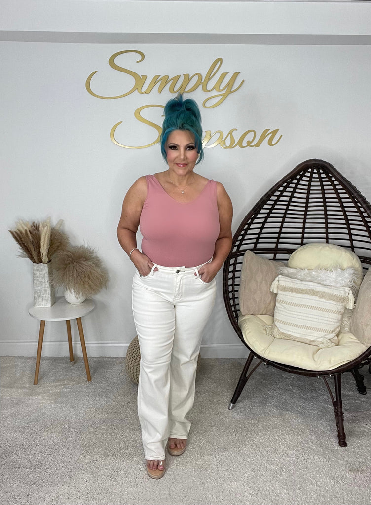 Judy Blue Ivory Straight Leg Jeans-200 Jeans- Simply Simpson's Boutique is a Women's Online Fashion Boutique Located in Jupiter, Florida