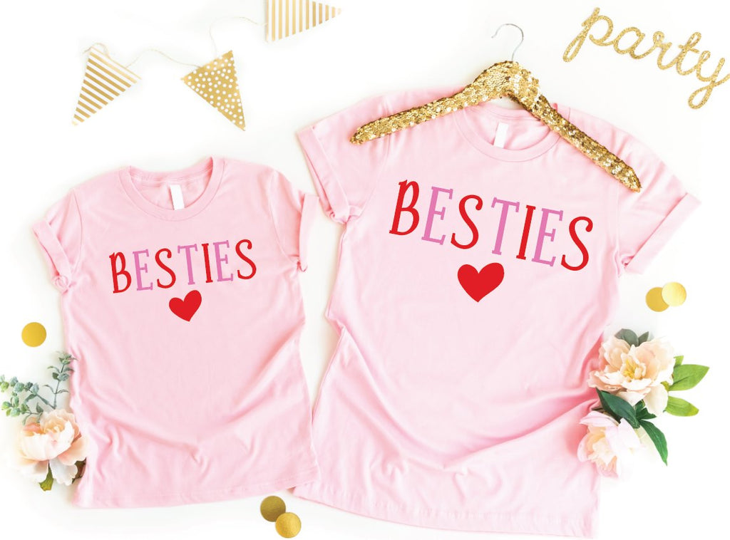 Mommy and Me Besties tee YOUTH PINK-Graphic Tee- Simply Simpson's Boutique is a Women's Online Fashion Boutique Located in Jupiter, Florida