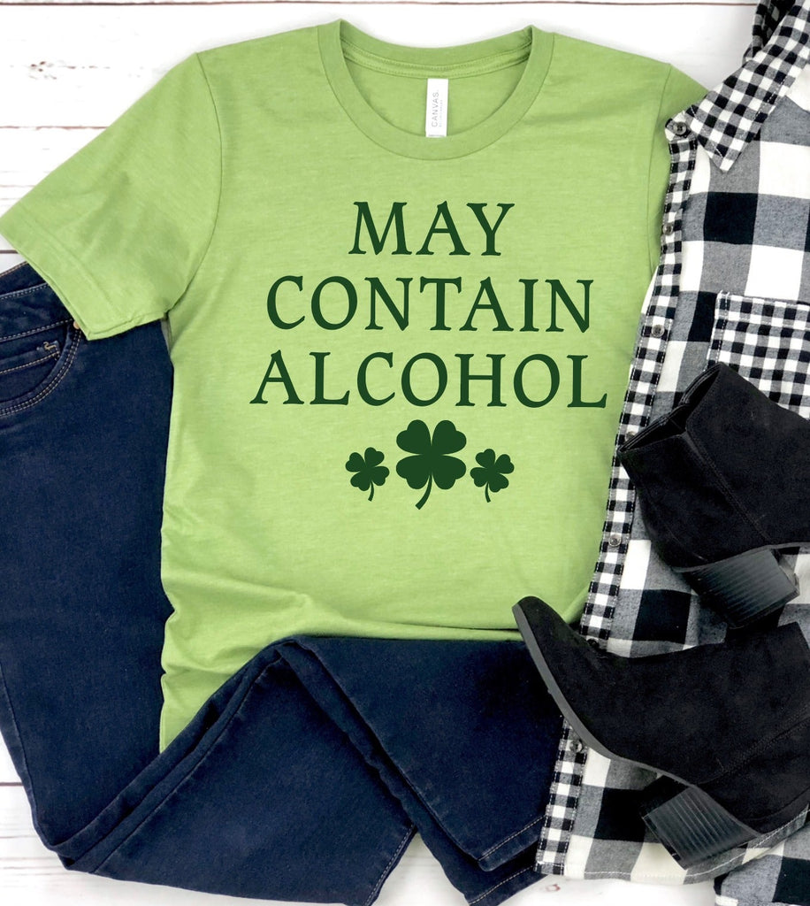 May Contain Alcohol 🍀-Graphic Tee- Simply Simpson's Boutique is a Women's Online Fashion Boutique Located in Jupiter, Florida