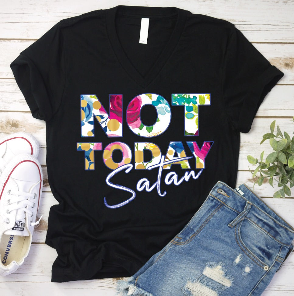 Not Today Satan Graphic Tee-Graphic Tee- Simply Simpson's Boutique is a Women's Online Fashion Boutique Located in Jupiter, Florida