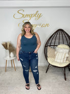 Dark Wash Distressed Jeans-200 Jeans- Simply Simpson's Boutique is a Women's Online Fashion Boutique Located in Jupiter, Florida