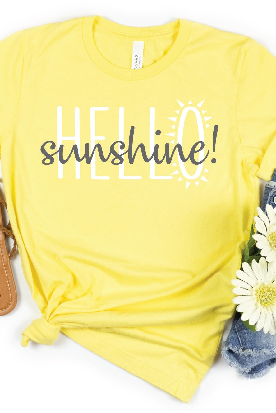 Hello Sunshine! ☀️-Graphic Tee- Simply Simpson's Boutique is a Women's Online Fashion Boutique Located in Jupiter, Florida