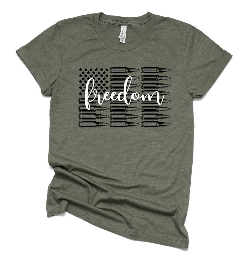 FREEDOM BULLET FLAG Graphic Tee-Graphic Tee- Simply Simpson's Boutique is a Women's Online Fashion Boutique Located in Jupiter, Florida