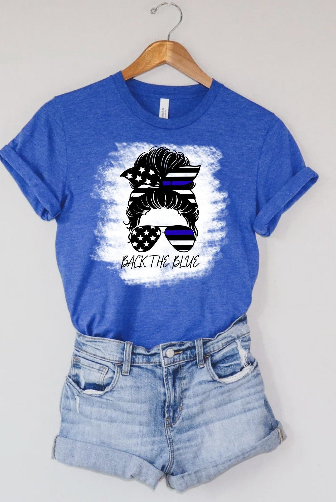 Back the Blue(LAST CHANCE)-Graphic Tee- Simply Simpson's Boutique is a Women's Online Fashion Boutique Located in Jupiter, Florida