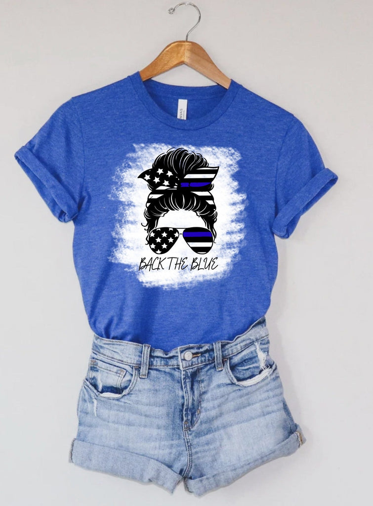 Back the Blue(LAST CHANCE)-Graphic Tee- Simply Simpson's Boutique is a Women's Online Fashion Boutique Located in Jupiter, Florida