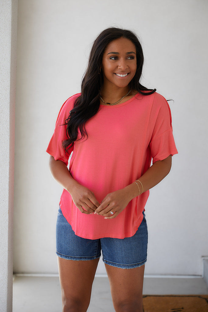 Always Mine Scoop Neck Top-Short Sleeves- Simply Simpson's Boutique is a Women's Online Fashion Boutique Located in Jupiter, Florida